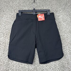 Puma Golf Shorts Women's Small Pounce Bermuda Way 1 Stretch Black UPF50+ New